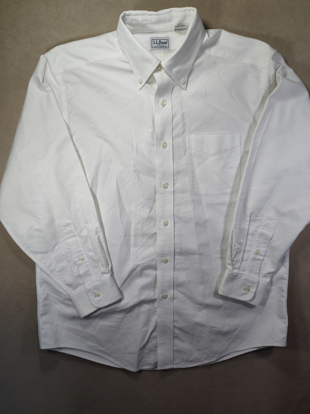 L.L. Bean Men's Classic White Button-Down Shirt